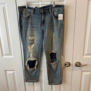 Boyfriend Denim Jeans NWT  fits below waist @41inches